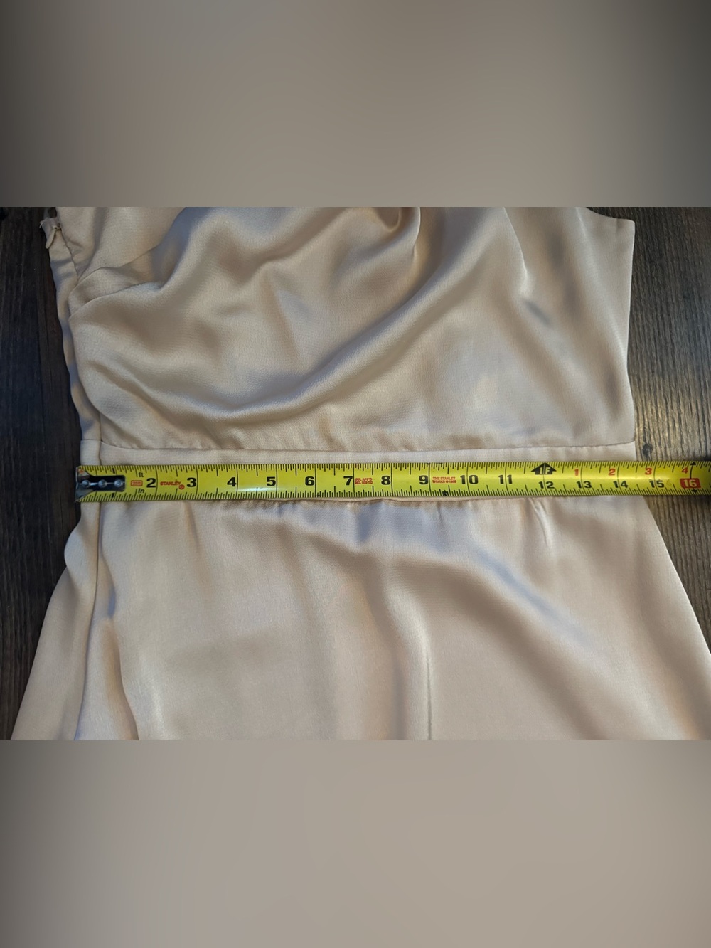 NWT TFNC London Delali One Shoulder Satin Maxi Dress Blush Champagne Size 10 - Picture 10 of 16